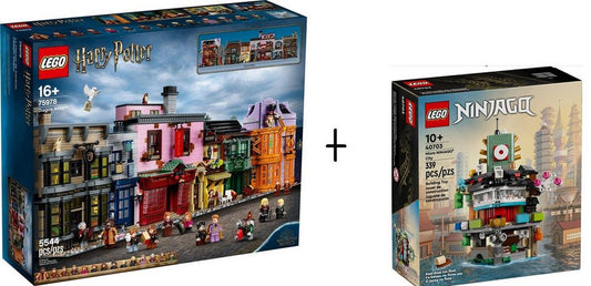 LEGO® Harry Potter - Winkelgasse (75978) inkl. Ninjago - Mikro-City (40703) Konstruktionsspielsteine, (5544 St)