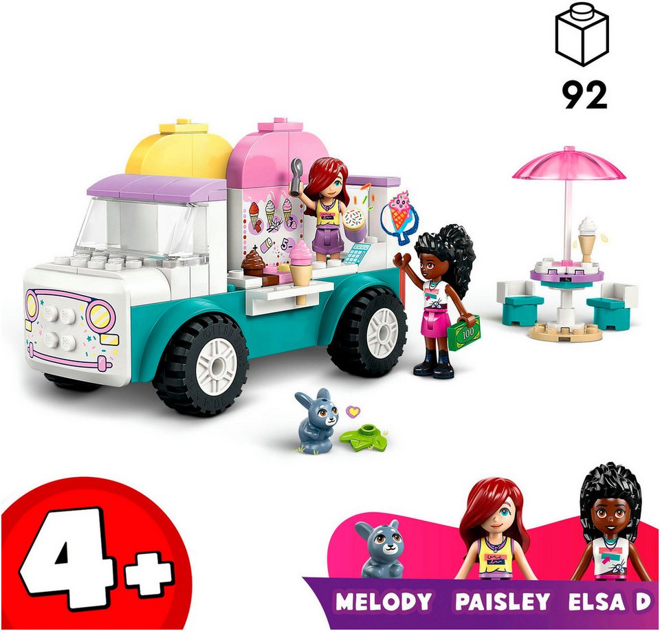 LEGO® Heartlake City Eiswagen (42644), LEGO Friends Konstruktionsspielsteine, (92 St), Made in Europe