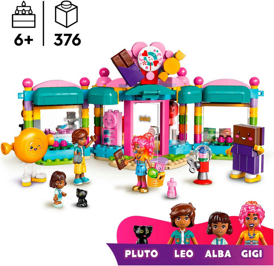 LEGO® Heartlake City Süßwarenladen (42649), LEGO Friends Konstruktionsspielsteine, (376 St), Made in Europe