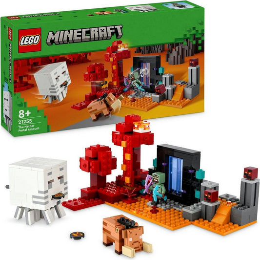 LEGO® Hinterhalt am Netherportal (21255), LEGO Minecraft Konstruktionsspielsteine, (352 St), Made in Europe