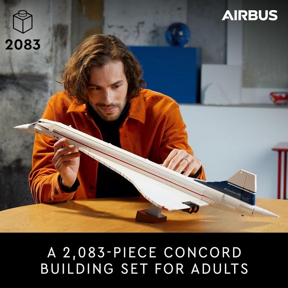 LEGO® Icons - Concorde Airbus Flugzeug (10318) Konstruktions-Spielset, (2083 St)
