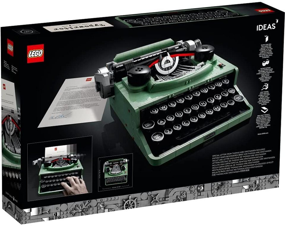 LEGO® Ideas 21327 Schreibmaschine Spielbausteine, (packung, 2079 St), Schreibmaschine