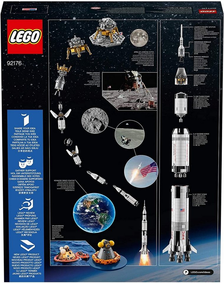 LEGO® Ideas 92176 LEGO® NASA Apollo Saturn V Spielbausteine, (1969 St)