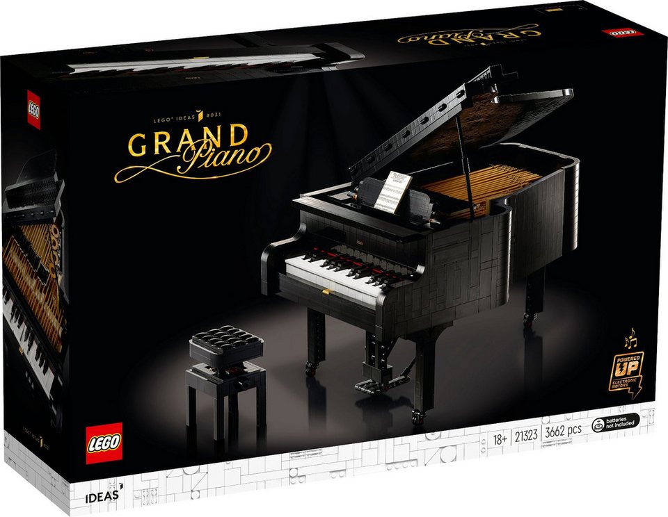 LEGO® Ideas Grand Pianio Konzertflügel Klavier Konstruktionsspielsteine, (3662 St), Realistisches Design, - Kreativer Bausatz für Musikliebhaber