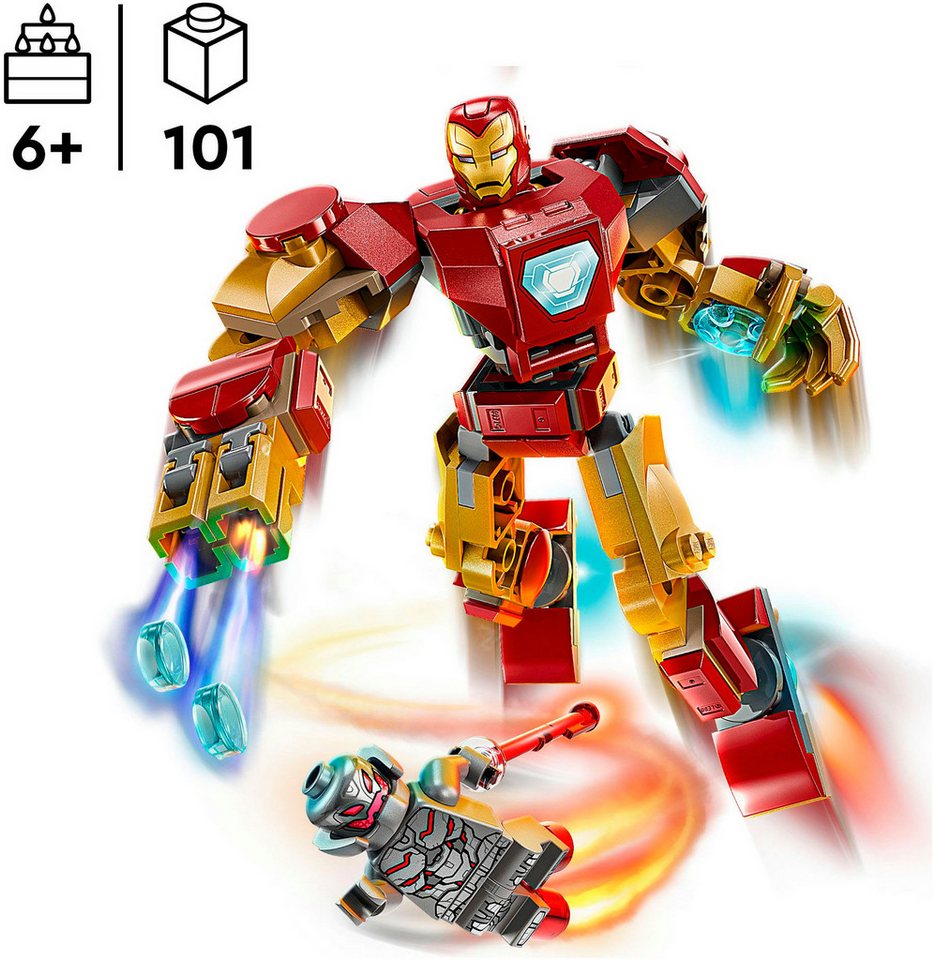 LEGO® Iron Man Mech vs. Ultron (76307), LEGO Super Heroes Konstruktionsspielsteine, (101 St), Made in Europe