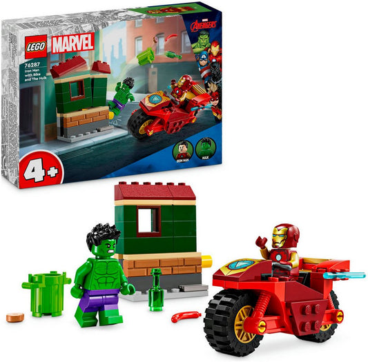 LEGO® Iron Man mit Bike und der Hulk (76287), LEGO Super Heroes Konstruktionsspielsteine, (68 St), Made in Europe