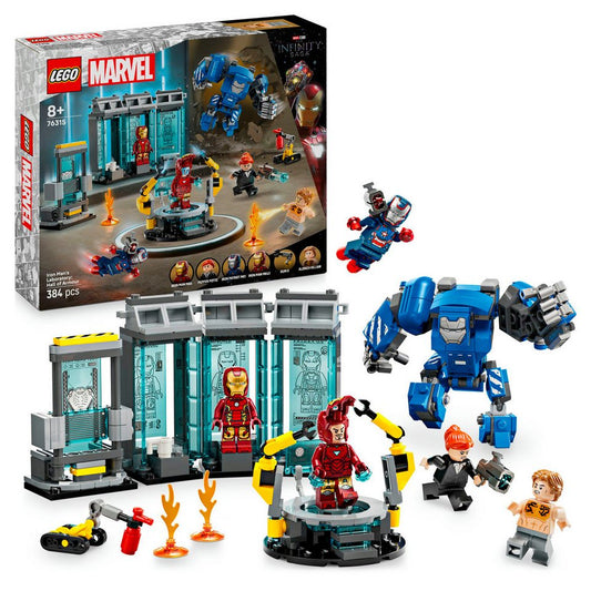 LEGO® Iron Mans Labor: Halle der Rüstungen (76315), LEGO Super Heroes Konstruktionsspielsteine, (384 St), Made in Europe