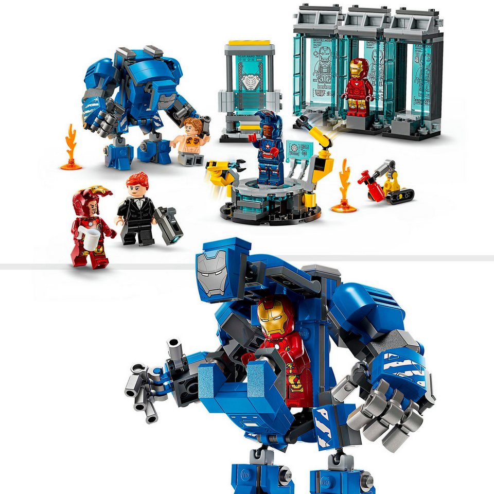 LEGO® Iron Mans Labor: Halle der Rüstungen (76315), LEGO Super Heroes Konstruktionsspielsteine, (384 St), Made in Europe