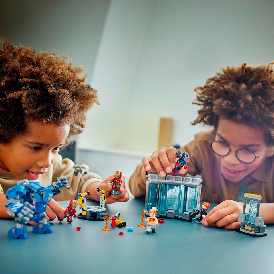 LEGO® Iron Mans Labor: Halle der Rüstungen (76315), LEGO Super Heroes Konstruktionsspielsteine, (384 St), Made in Europe