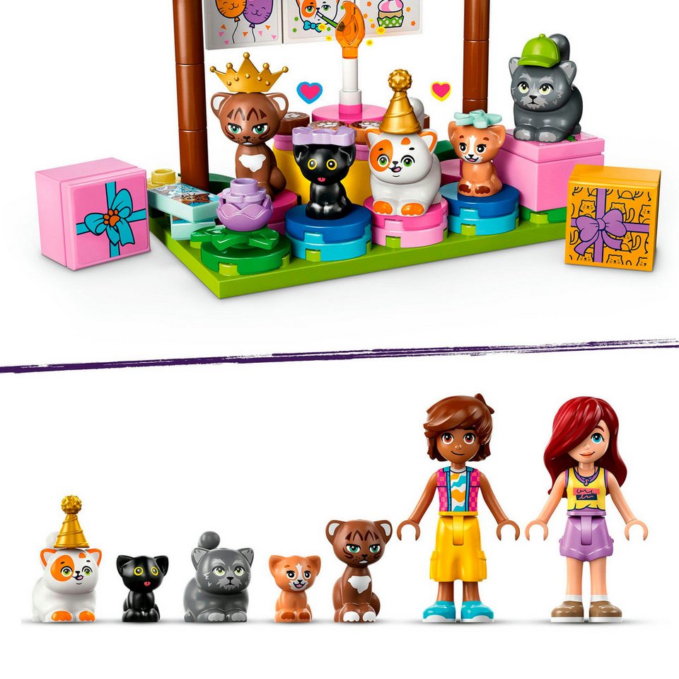 LEGO® Katzengeburtstagsparty & Baumhaus (42666), LEGO Friends Konstruktionsspielsteine, (321 St), Made in Europe
