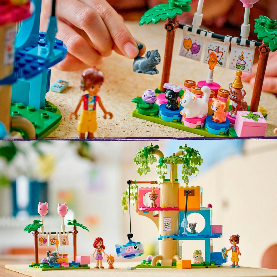 LEGO® Katzengeburtstagsparty & Baumhaus (42666), LEGO Friends Konstruktionsspielsteine, (321 St), Made in Europe