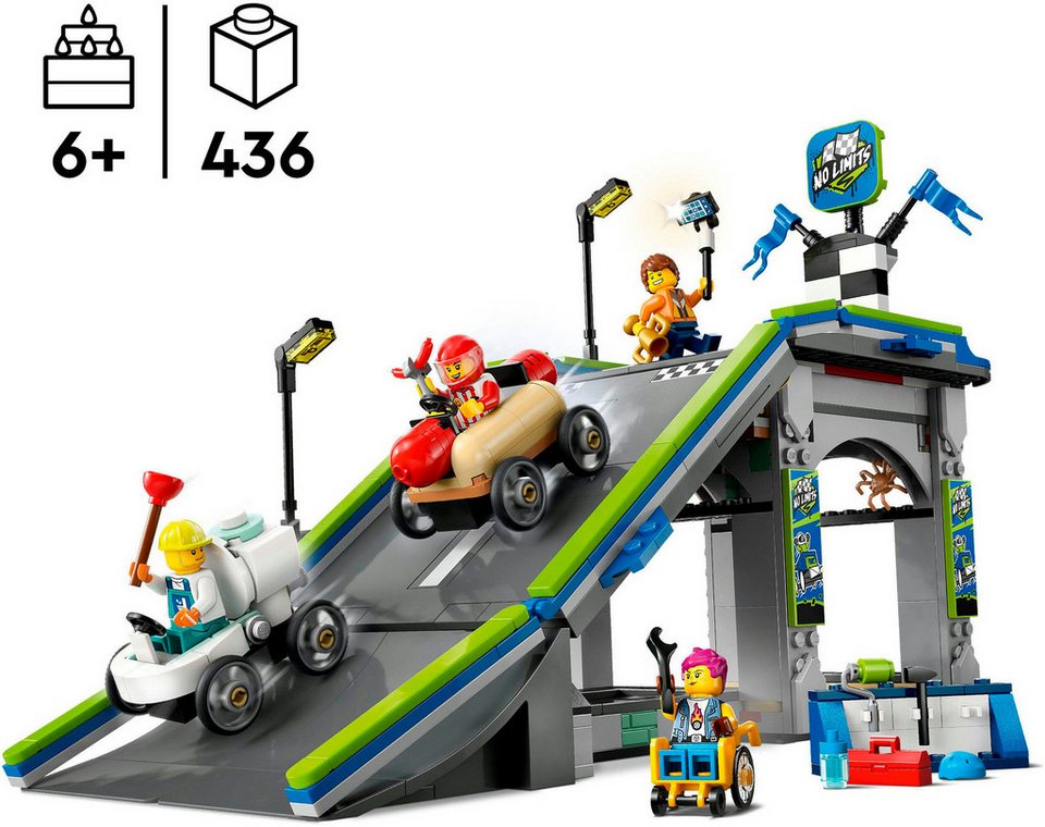 LEGO® Keine Limits: Seifenkistenrennen mit Rampe (60460), LEGO City Konstruktionsspielsteine, (436 St), Made in Europe