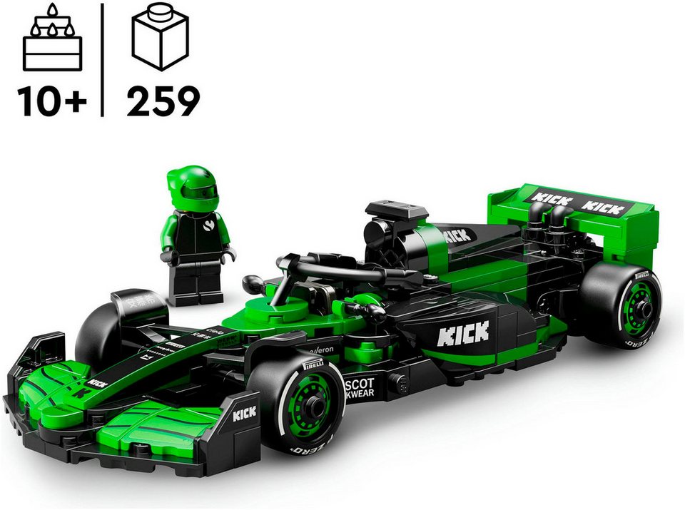 LEGO® KICK Sauber F1® Team C44 Rennauto (77247), LEGO® Speed Champions Konstruktionsspielsteine, (259 St), Made in Europe