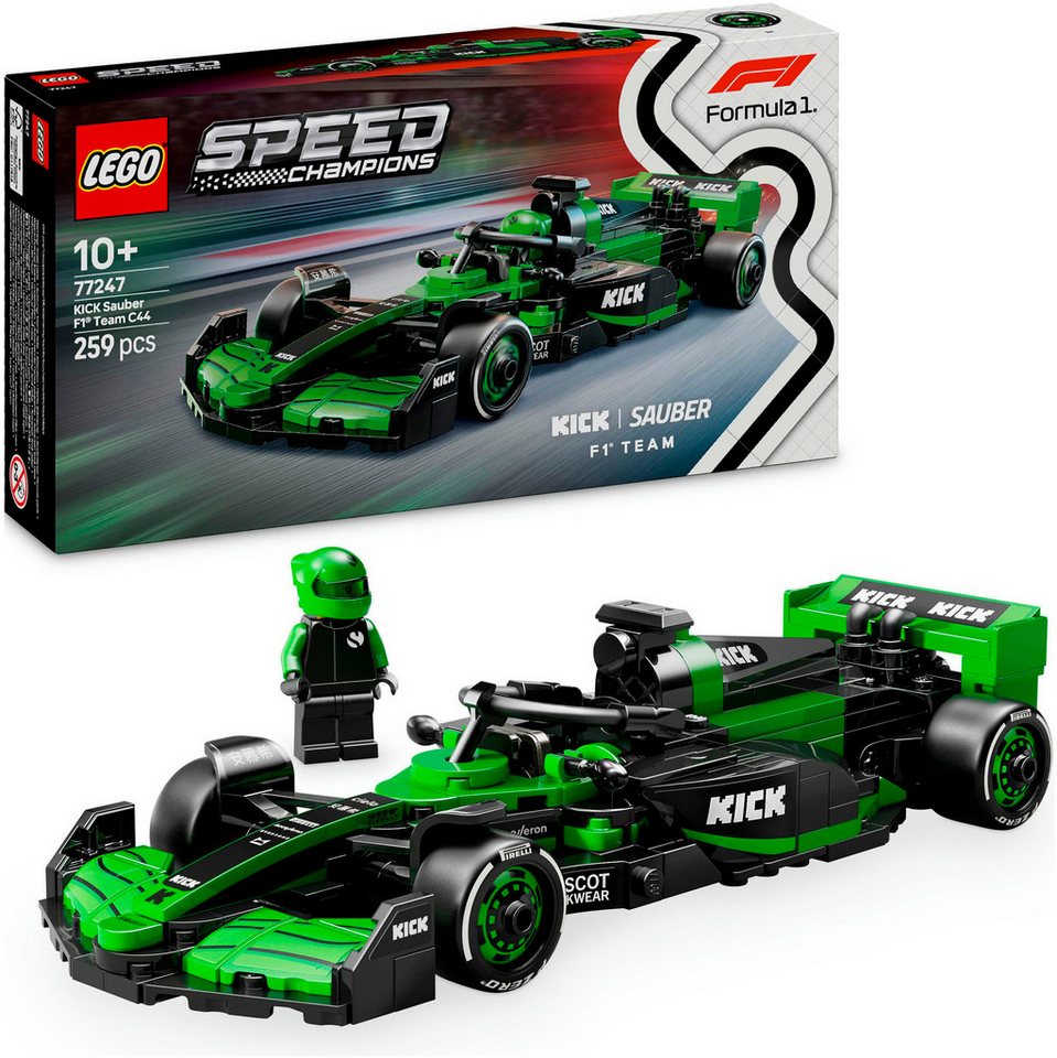 LEGO® KICK Sauber F1® Team C44 Rennauto (77247), LEGO® Speed Champions Konstruktionsspielsteine, (259 St), Made in Europe