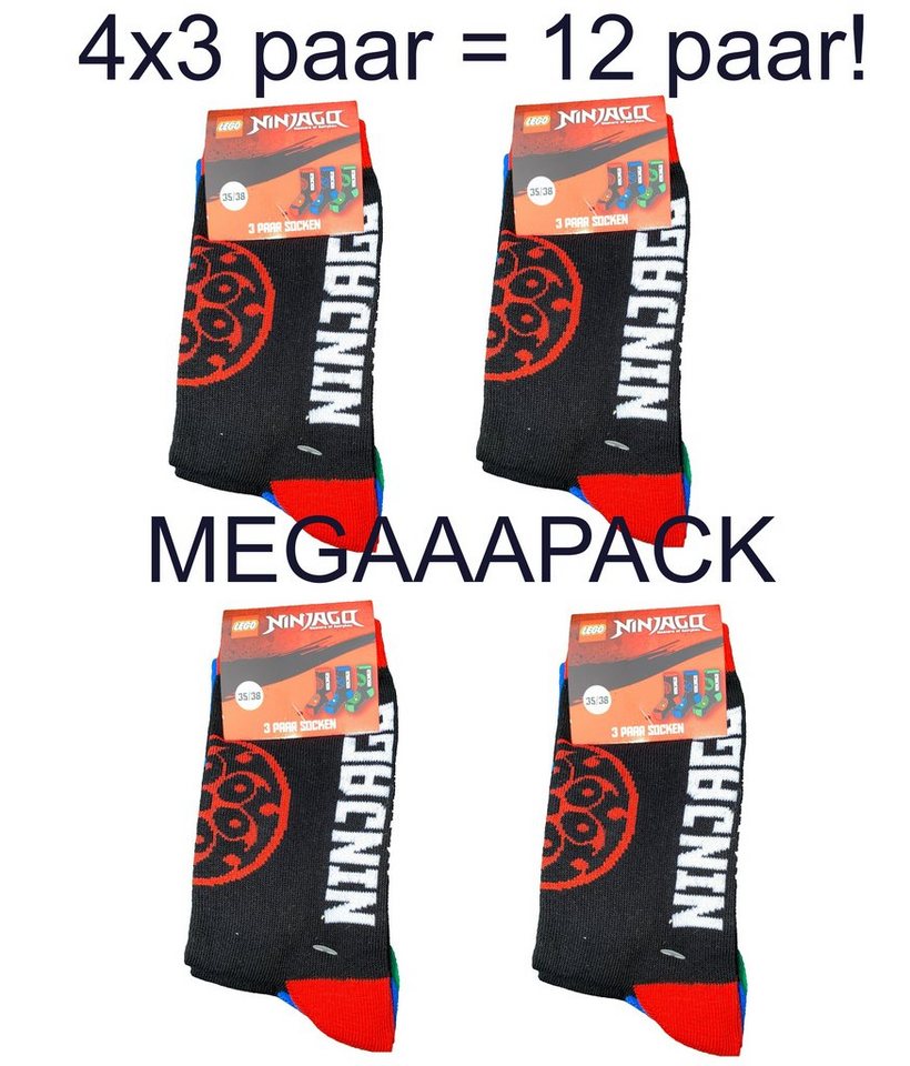 LEGO® kidswear Freizeitsocken 12x LEGO NINJAGO SOCKEN Jungen Strümpfe 27/30 31/34 35/38 Logo Lego Ninjago