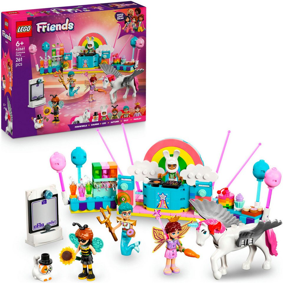 LEGO® Kostümparty mit Einhorn und Fee (42661), LEGO Friends Konstruktionsspielsteine, (261 St), Made in Europe