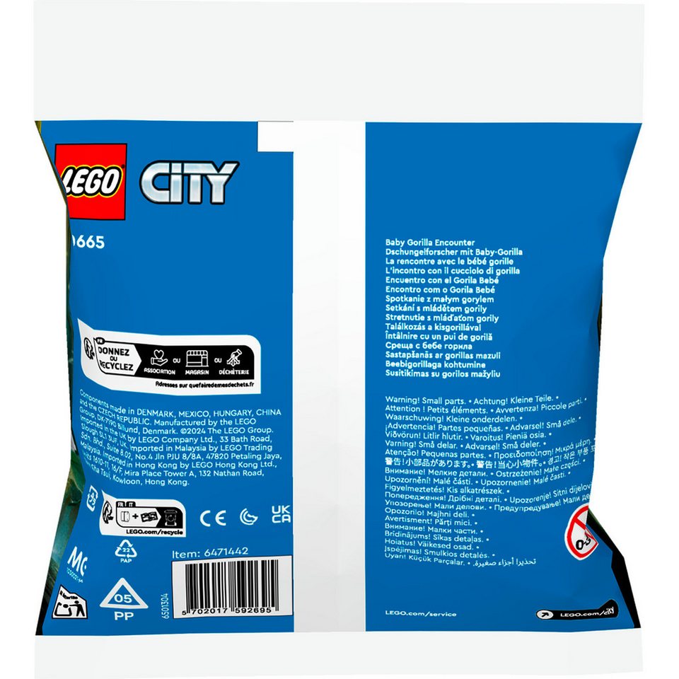 LEGO® LEGO City Dschungelforscher mit Baby-Gorilla, Spielbausteine