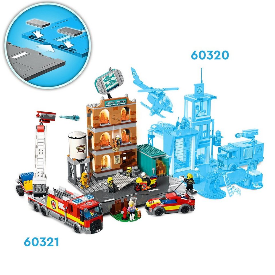 LEGO® LEGO Feuerwehreinsatz mit Löschtruppe Konstruktionsspielsteine