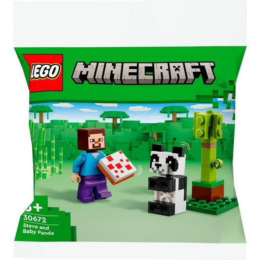 LEGO® LEGO Minecraft Steve mit Baby-Panda, Spielbausteine