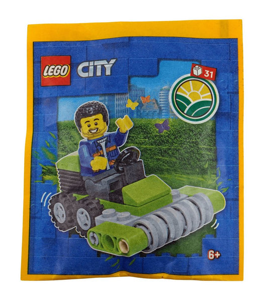 LEGO® LEGO Minifigur City Arbeiter Rasenmäher 952303 - Menge 1x Spielbausteine, (Bausteine, 1 St., Kreativ-Set), Made in Europe