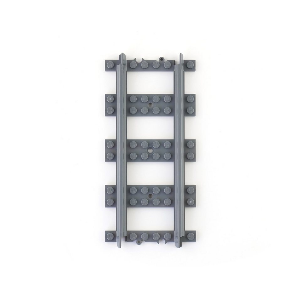 LEGO® LEGO® City Eisenbahn Schienen Gerade Dunkelgrau - 53401 NEU! Menge 50x Spielbausteine, (Bausteine, 50 St., Kreativ-Set), Made in Europe