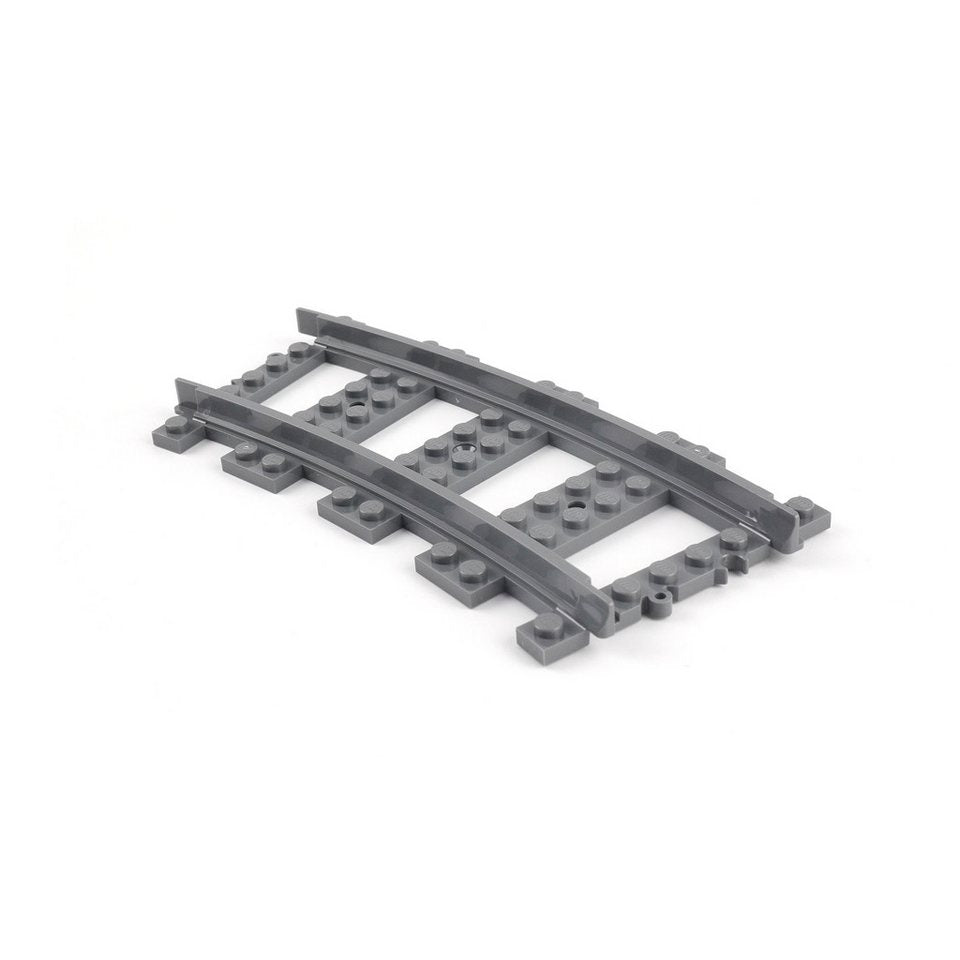 LEGO® LEGO® City Eisenbahn Schienen Kurve Dunkelgrau - 53400 NEU! Menge 10x Spielbausteine, (Bausteine, 10 St., Kreativ-Set), Made in Europe