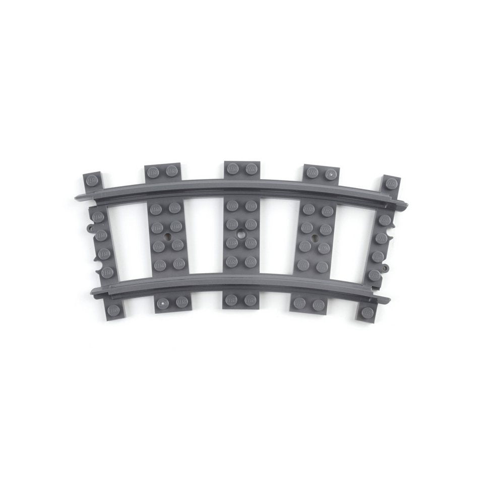 LEGO® LEGO® City Eisenbahn Schienen Kurve Dunkelgrau - 53400 NEU! Menge 10x Spielbausteine, (Bausteine, 10 St., Kreativ-Set), Made in Europe