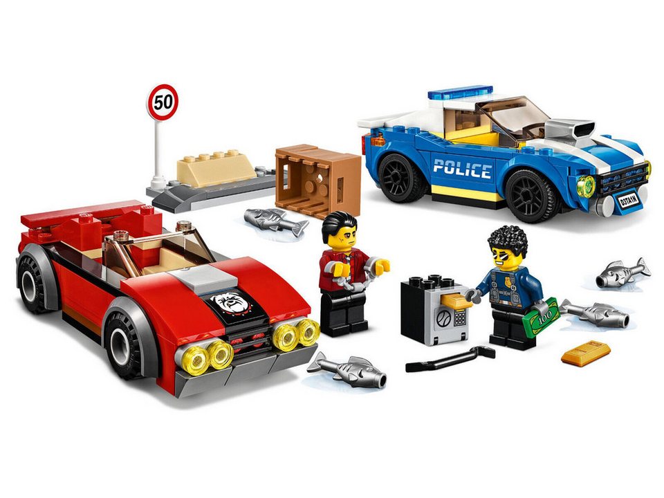 LEGO® LEGO® City Festnahme auf der Autobahn - 60242 Teile 185x Spielbausteine, (Bausteine, 185 St., Kreativ-Set), Made in Europe