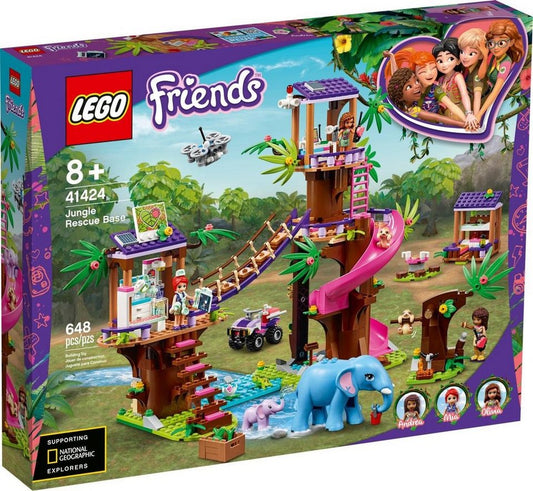 LEGO® LEGO® Friends 41424 Tierrettungsstation im Dschungel Konstruktionsspielsteine, (648 St)