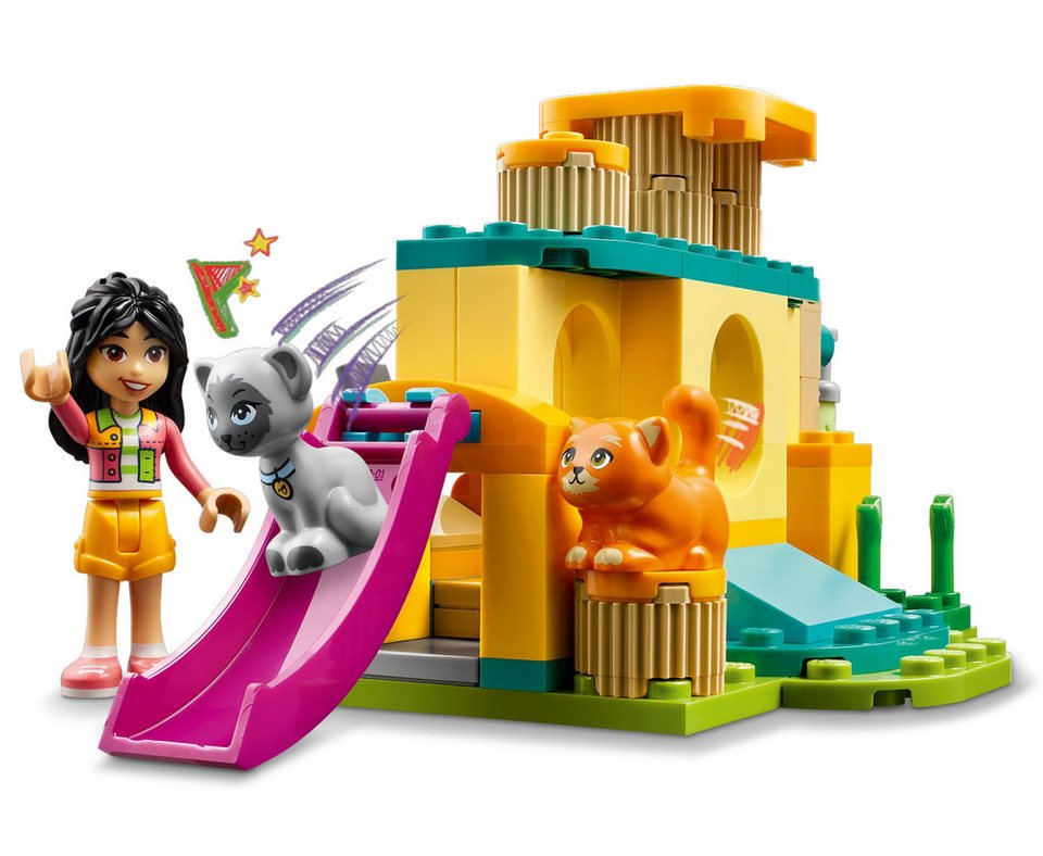 LEGO® LEGO® Friends 42612 Abenteuer auf dem Katzenspielplatz Konstruktionsspielsteine, (87 St)
