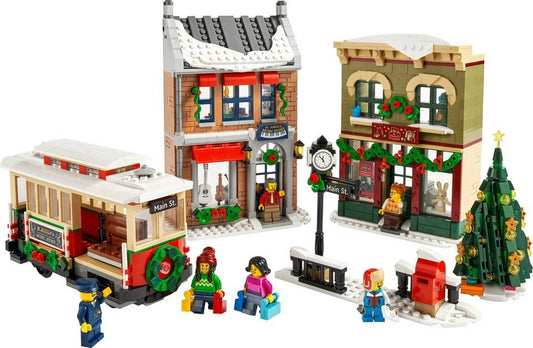 LEGO® LEGO® Icons 10308 Weihnachtlich geschmückte Hauptstraße Spielbausteine, (Set, 1514 St., Weihnachten)