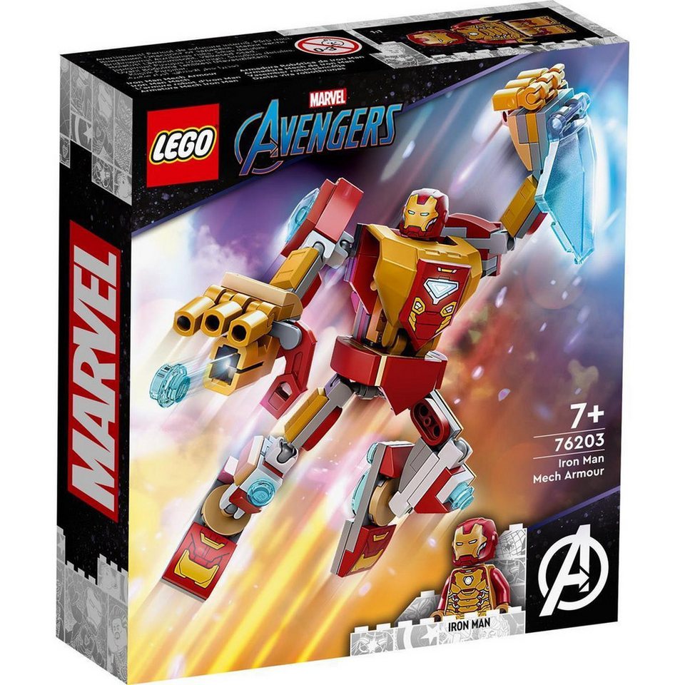 LEGO® LEGO® Marvel Super Heroes: 76203 - Iron Man Mech - EOL 2022 Konstruktionsspielsteine, (Set)
