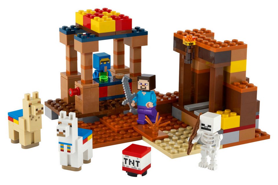 LEGO® LEGO® Minecraft: 21167 - Der Handelsplatz - EOL 2022 Konstruktionsspielsteine, (Set)