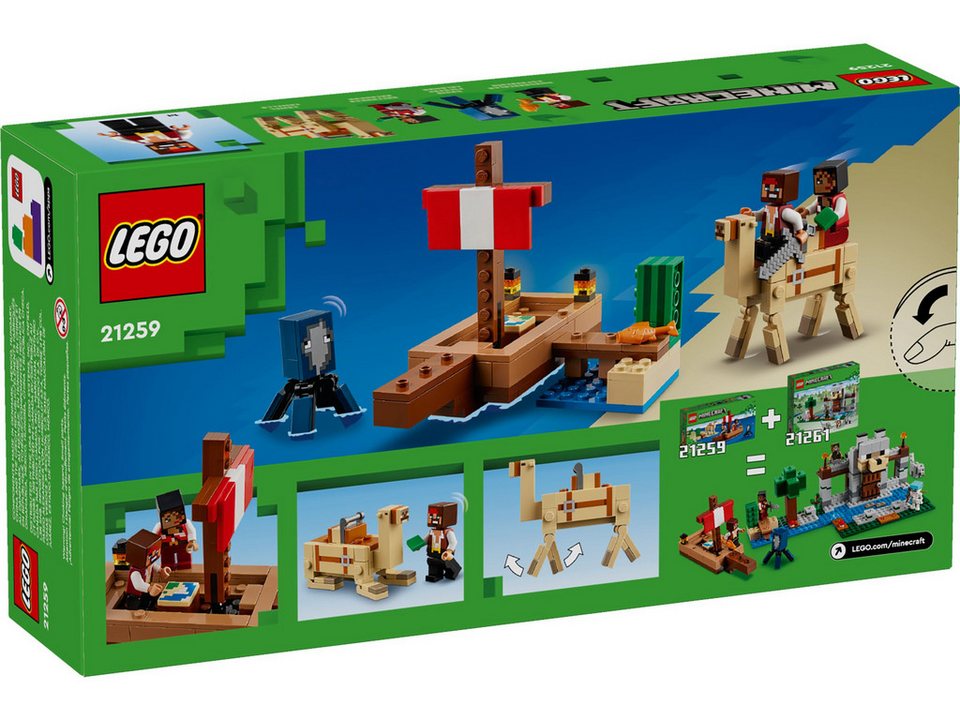 LEGO® LEGO® Minecraft Die Piratenschiffreise - 21259 NEU! Teile 166x Spielbausteine, (Bausteine, 166 St., Kreativ-Set), Made in Europe