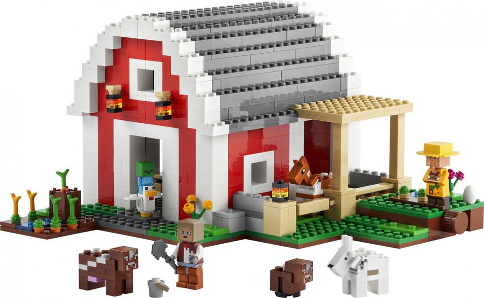 LEGO® LEGO® Minecraft Die rote Scheune - 21187 NEU! Teile 799x Spielbausteine, (Bausteine, 799 St., Kreativ-Set), Made in Europe
