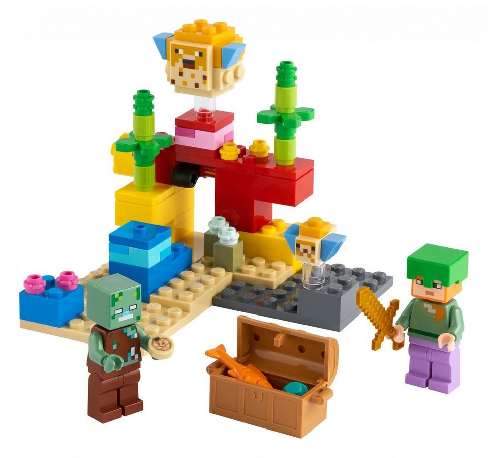 LEGO® LEGO® Minecraft™ 21164 Das Korallenriff Konstruktionsspielsteine, (92 St)
