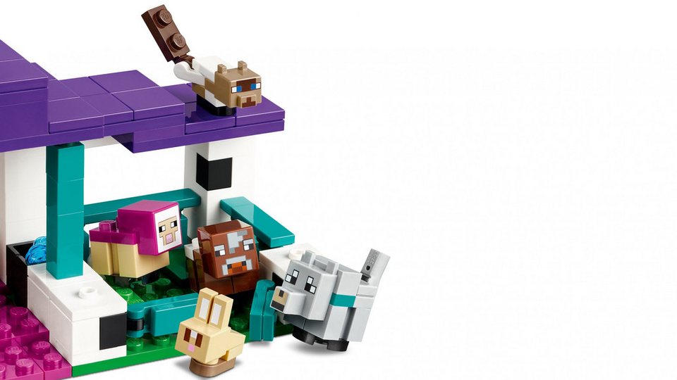 LEGO® LEGO® Minecraft™ 21253 Das Tierheim Konstruktionsspielsteine, (206 St)