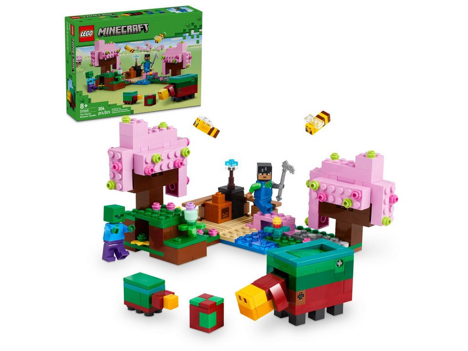 LEGO® LEGO® Minecraft™ 21260 Der Kirschblütengarten Konstruktionsspielsteine, (304 St)