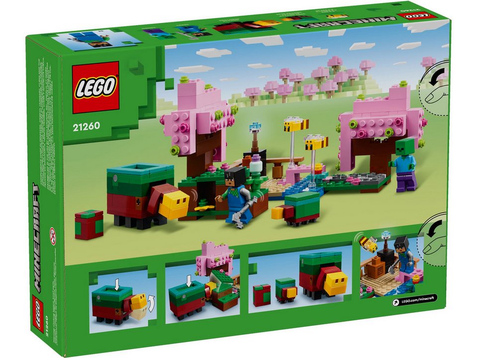 LEGO® LEGO® Minecraft™ 21260 Der Kirschblütengarten Konstruktionsspielsteine, (304 St)