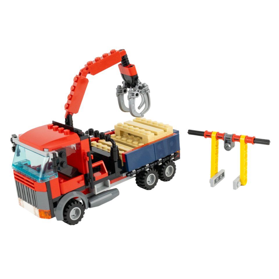 LEGO® LEGO® MOC LKW mit 3 Paletten und Ladekran + 1 Minifigur Teile 211x Spielbausteine, (Bausteine, 1 St., Kreativ-Set), Made in Europe