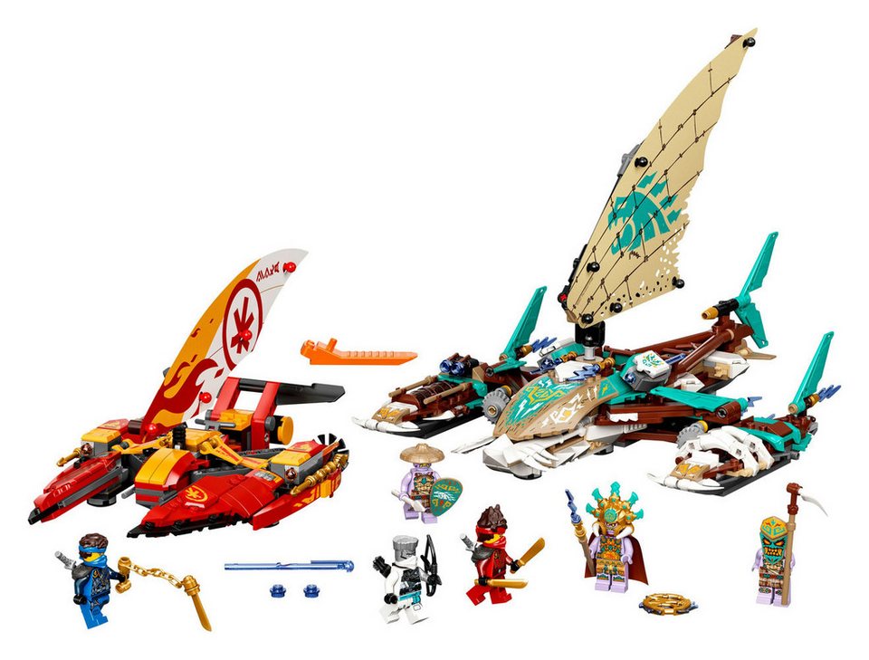 LEGO® LEGO® Ninjago: 71748 - Duell der Katamarane - EOL 2022 Konstruktionsspielsteine, (Set)