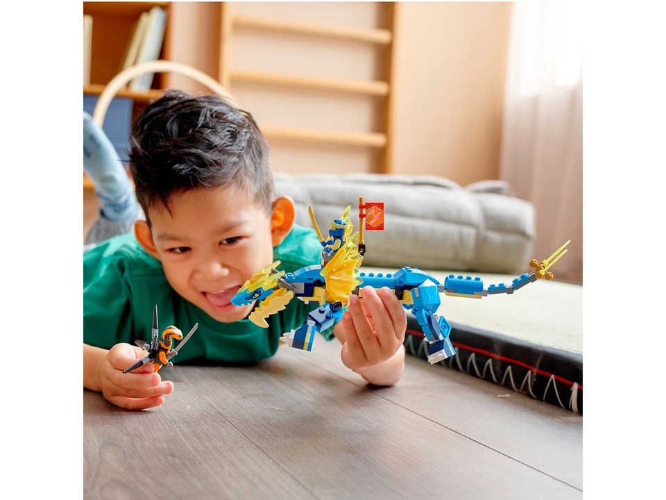 LEGO® LEGO® NINJAGO® 71760 Jays Donnerdrache EVO Konstruktionsspielsteine, (140 St)
