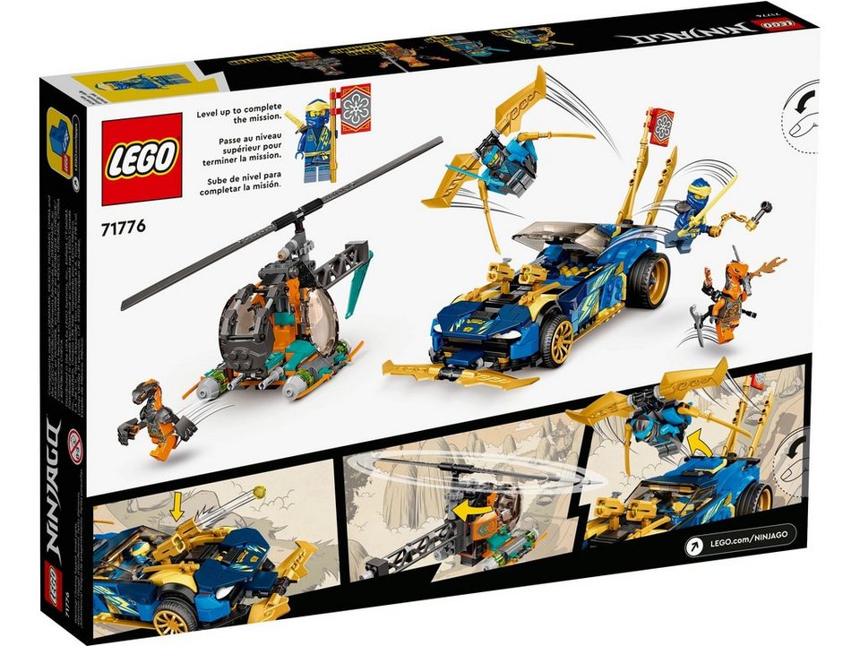 LEGO® LEGO® NINJAGO® 71776 Jays und Nyas Rennwagen EVO Konstruktionsspielsteine, (536 St)