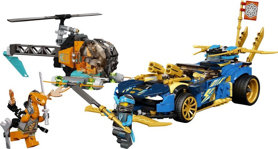 LEGO® LEGO® NINJAGO® 71776 Jays und Nyas Rennwagen EVO Konstruktionsspielsteine, (536 St)