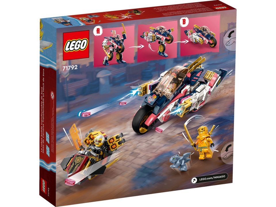 LEGO® LEGO® NINJAGO® 71792 Soras Mech-Bike Konstruktionsspielsteine, (384 St)