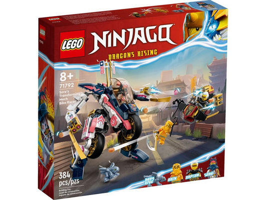 LEGO® LEGO® NINJAGO® 71792 Soras Mech-Bike Konstruktionsspielsteine, (384 St)