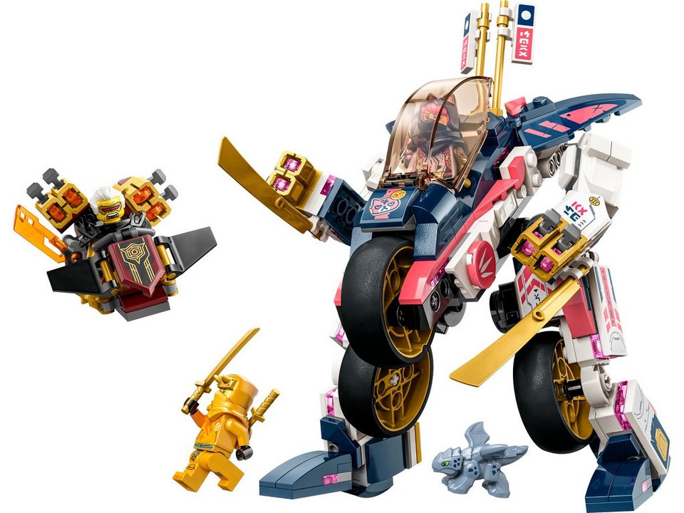 LEGO® LEGO® NINJAGO® 71792 Soras Mech-Bike Konstruktionsspielsteine, (384 St)