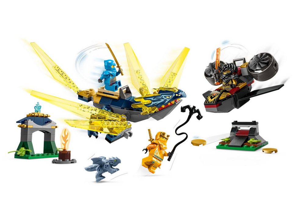 LEGO® LEGO® NINJAGO® 71798 Duell zwischen Nya und Arins Babydrachen Konstruktionsspielsteine, (157 St)
