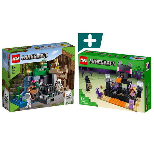 LEGO® LEGO Set Minecraft Das Skelettverlies (21189) + Die End-Arena (21242) Konstruktions-Spielset