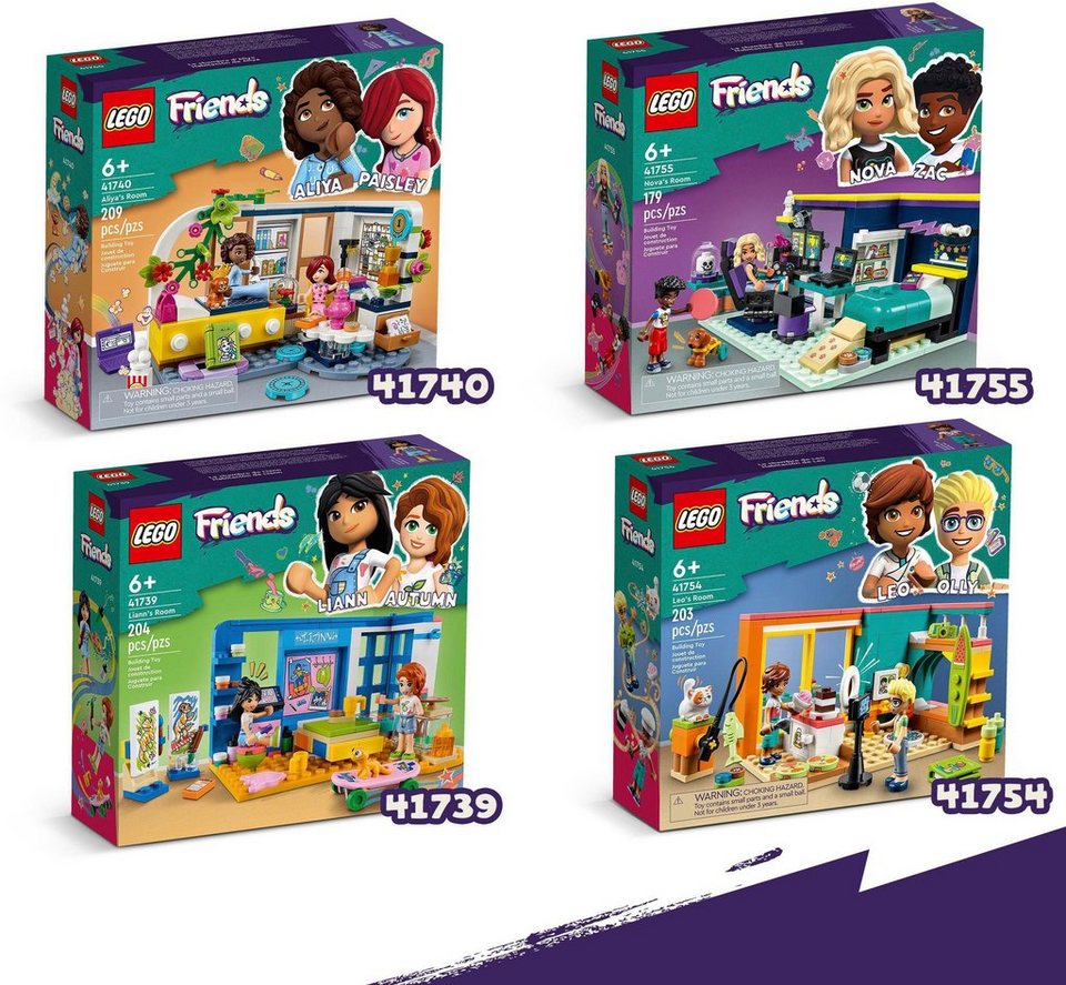 LEGO® Lianns Zimmer (41739), LEGO® Friends Konstruktionsspielsteine, (204 St), Made in Europe